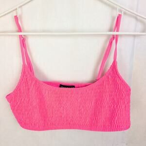 Rehab Lab pink crinkle bra top Size Large Vibrant Y2K Festival  Summer Colorful